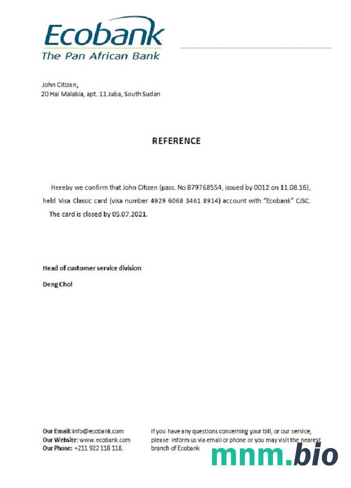 Przykład referencyjny zamknięcia Ecobanku Sudanu Południowego w formatach Word i PDF